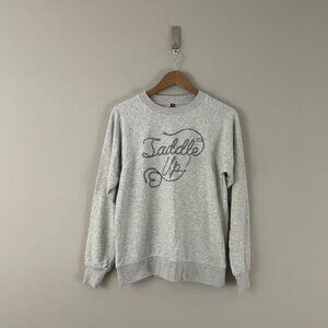 Anthropologie Saddle Up Graphic Crew Neck Sweatshirt Size XS